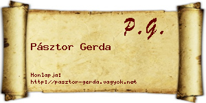 Pásztor Gerda névjegykártya